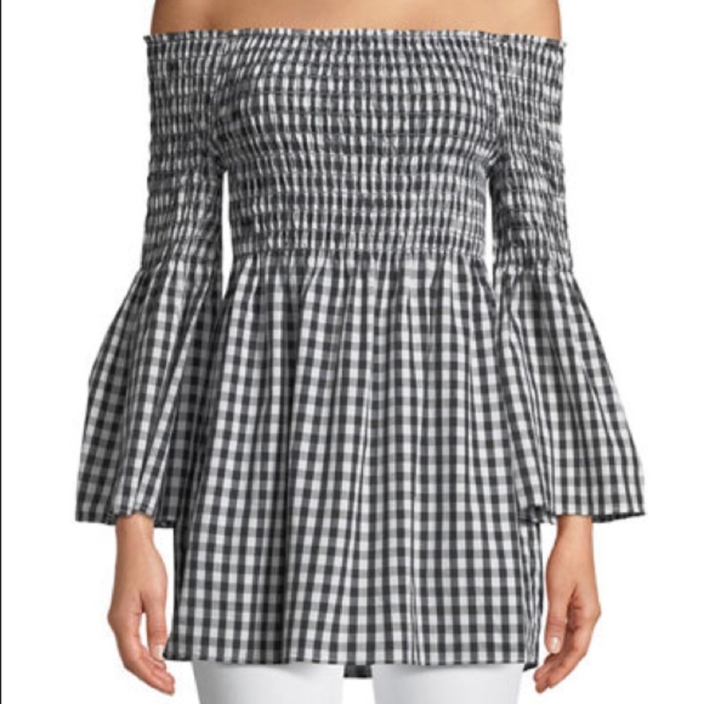 Gingham Shoulder Top